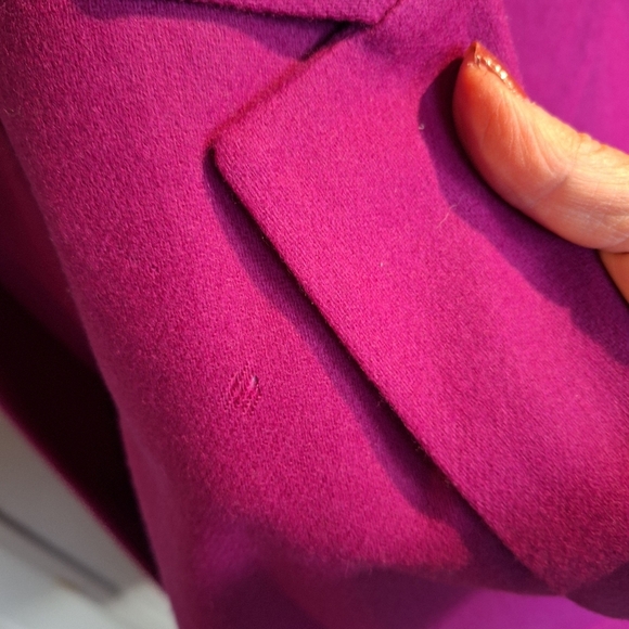 Vintage Wool Blazer Magenta Sz12 Lined Dbl Button Closure Pockets Never Worn - Picture 9 of 10
